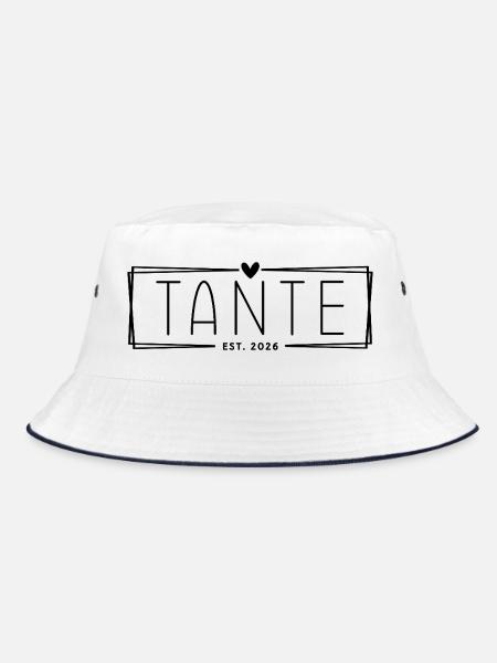 Tante Est. 2026 - Bucket Hat - Weiß/Navy