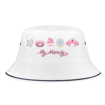 My Melody With Flat And Pastries - Bucket Hat - white/navy - Front