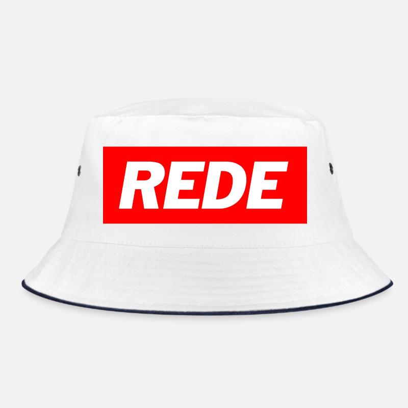 Rede - Funny Deutsche Memes - Bucket Hat - Weiß/Navy
