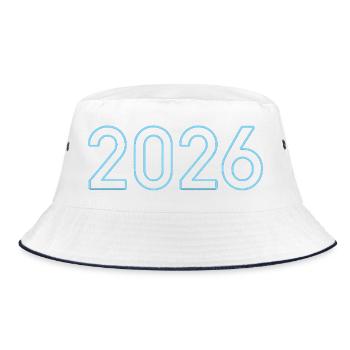 Abstract Year Printing 2026 - Bucket Hat - white/navy - Front