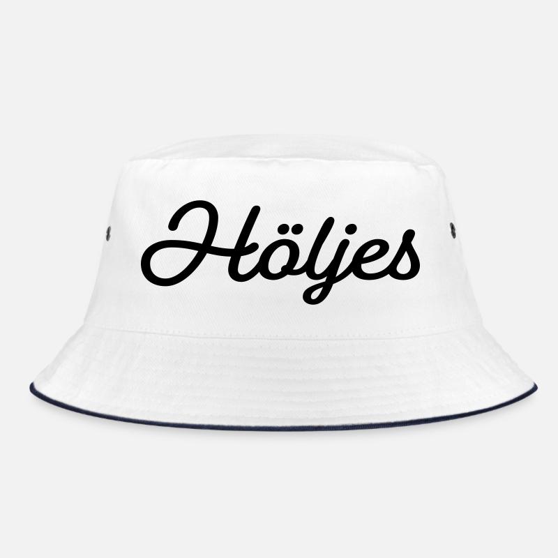 Bezug schwarz - Bucket Hat - Weiß/Navy