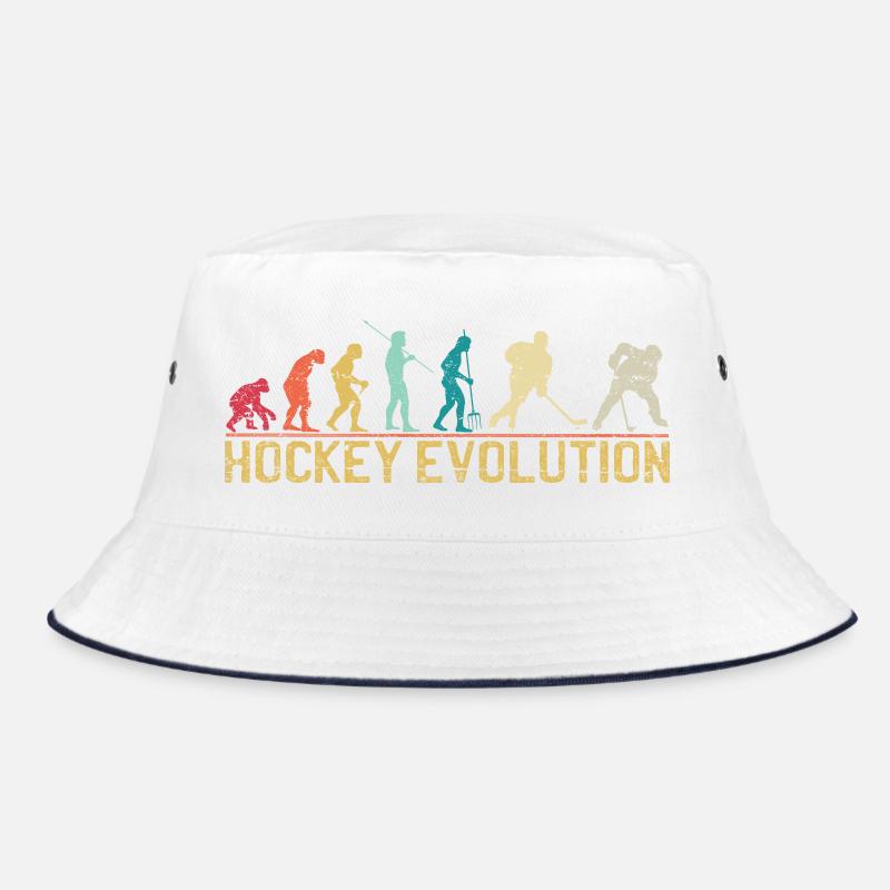 Hockey Evolution Silhouette Design Bucket Hat