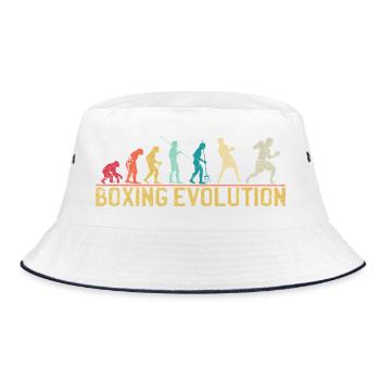 Boxing Evolution Progression Design - Bucket Hat - white/navy - Front