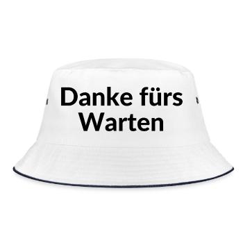 Thanks for waiting, lateness, unpunctuality - Bucket Hat - white/navy - Front