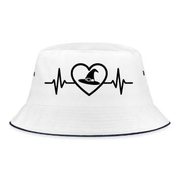 Chapeau de Sorcière Halloween Coeur - Bob - blanc/marine - Devant