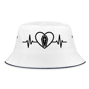 Coffin Halloween Heart - Bucket Hat - white/navy - Front