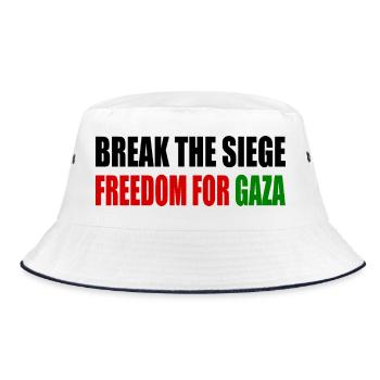 break the siege freedom for gaza - Bucket Hat - white/navy - Front