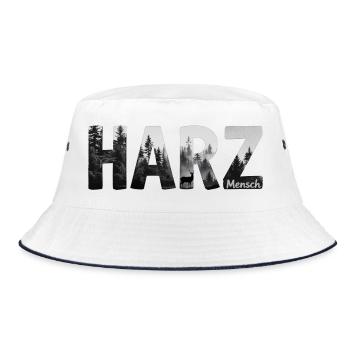 Harzmensch - im Harz zu Hause - Bucket Hat - Weiß/Navy - Vorne