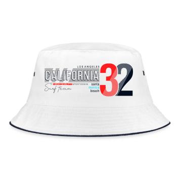 California Surf Team Design - Bucket Hat - white/navy - Front