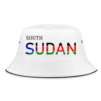 Abstract Design with Colorful Geometric Patterns - Bucket Hat - white/navy - Front