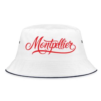Montpellier Cityscape Silhouette - Bucket Hat - white/navy - Front