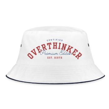 OVERTHINKER - Bucket Hat - white/navy - Front