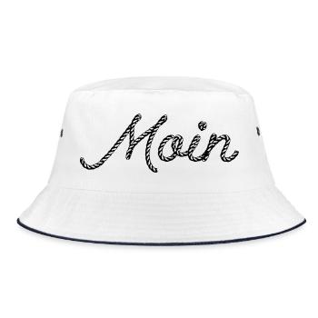 MOIN – Maritime rope design for coastal children - Bucket Hat - white/navy - Front
