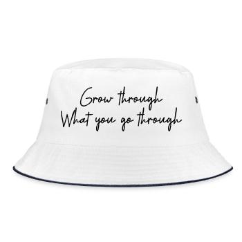 grow through what you go through - Bucket Hat - white/navy - Front