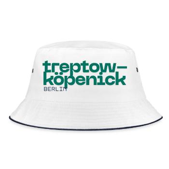 Treptow Köpenick Berlin - Schönes simples Design - Bucket Hat - Weiß/Navy - Vorne