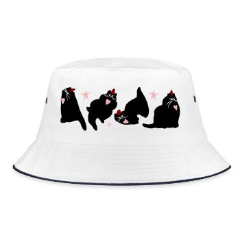 CHRISTMAS CATS - Bucket Hat - white/navy - Front
