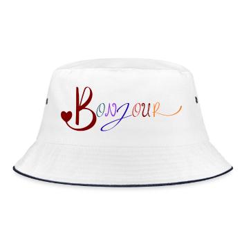 Bonjour mignon français salutation design - Bob - blanc/marine - Devant