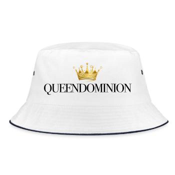 Golden crown on black - Bucket Hat - white/navy - Front