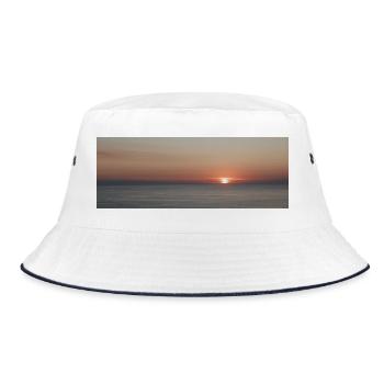 Sonnenuntergang über dem Meer - Bucket Hat - Weiß/Navy - Vorne