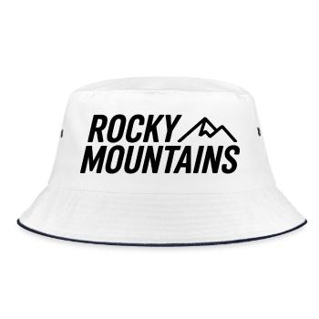 Rocky Mountains - Souvenir-Design - Bucket Hat - Weiß/Navy - Vorne