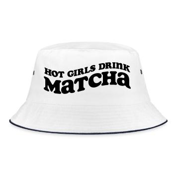 Les filles sexy boivent du matcha – Design SVG tendance - Bob - blanc/marine - Devant