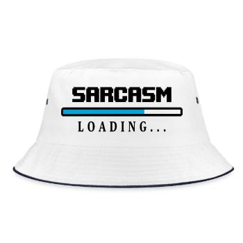 Sarcasm Loading Beam Saying - Bucket Hat - white/navy - Front