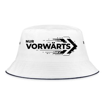 Nur Vorwärts - Bucket Hat - Weiß/Navy - Vorne