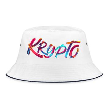 Krypto / Crypto - Bucket Hat - Weiß/Navy - Vorne