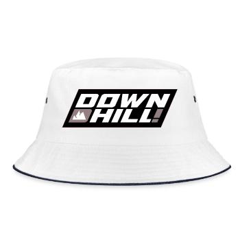 Downhill Mountain Trail Logo - Bucket Hat - white/navy - Front