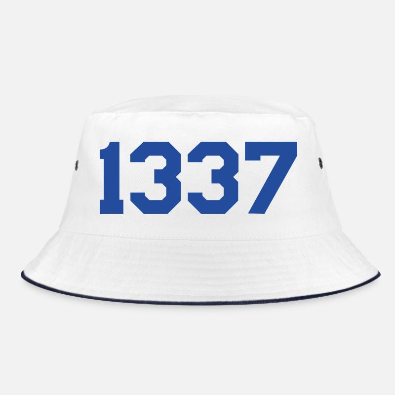 1337 – Blaues Textdesign Bucket Hat