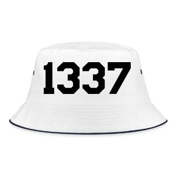 Bicycle in the Bargain – Text Design - Bucket Hat - white/navy - Front