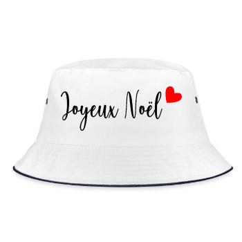 FROHE WEIHNACHTEN. WEIHNACHTEN. FROHE WEIHNACHTEN. FROHE WEIHNACHTEN - Bucket Hat - Weiß/Navy - Vorne