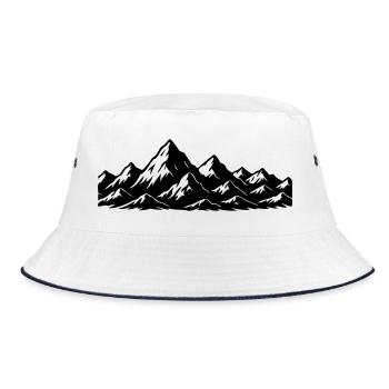 Mountains Symbol Alps - Bucket Hat - white/navy - Front