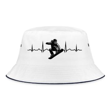 Snowboard motif with recognition value - Bucket Hat - white/navy - Front