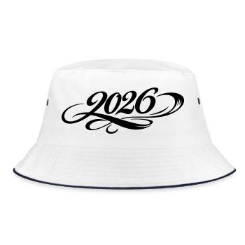 2026 year - Bucket Hat - white/navy - Front