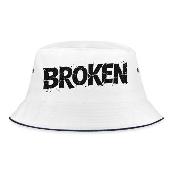 Broken Typo Graffiti - Bucket Hat - white/navy - Front
