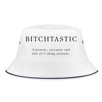 Bitchtastic - For confident women and feminists - Bucket Hat - white/navy - Front