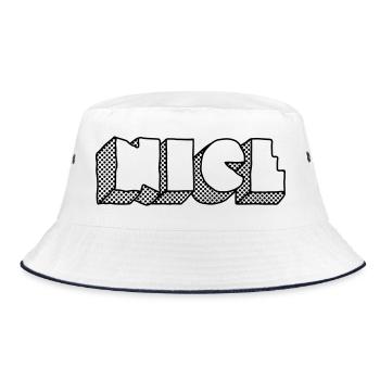 NICE Dotted – Club & Electro Party Design - Bucket Hat - white/navy - Front