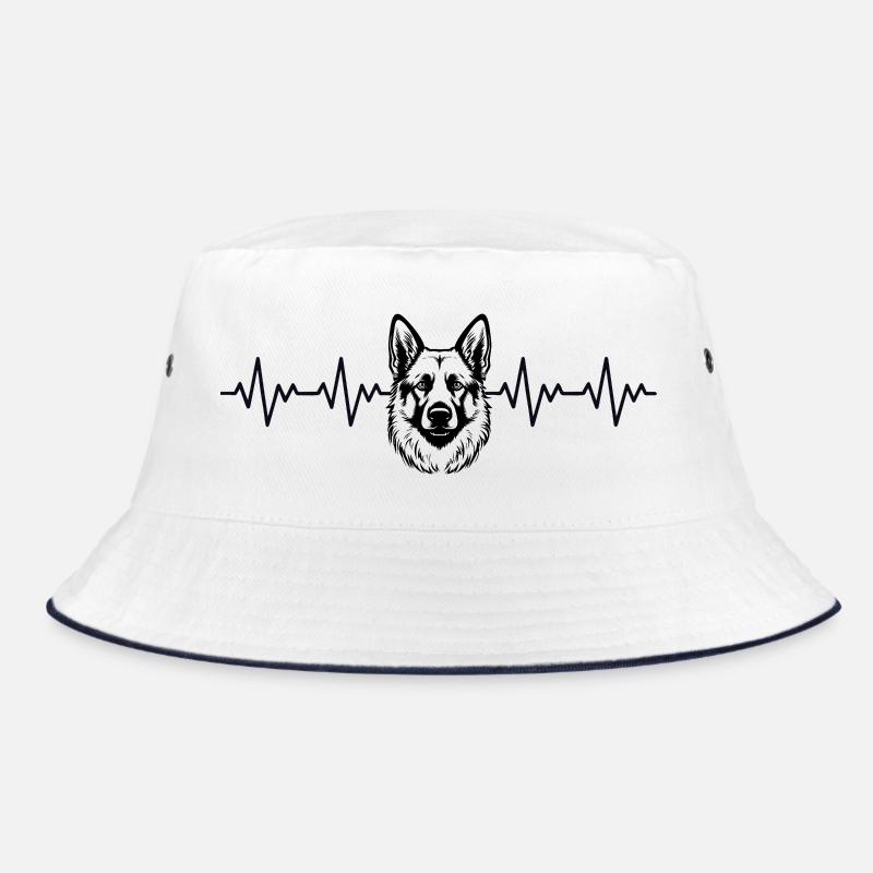 Deutscher Schäferhund EKG Herzschlag Bucket Hat