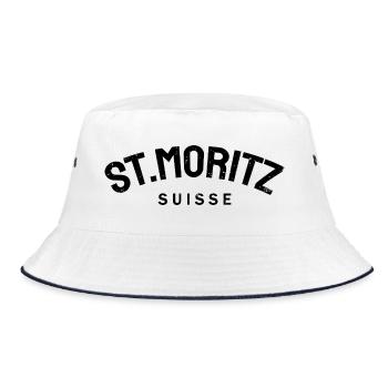 St. Moritz - Suisse - Schweiz - Swiss - Bucket Hat - Weiß/Navy - Vorne