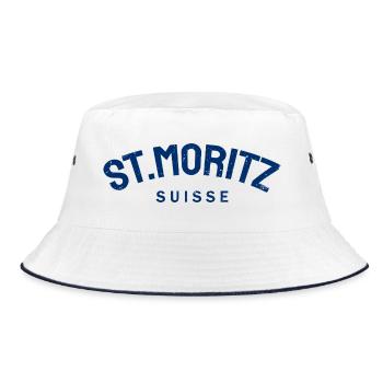 St. Moritz - Suisse - Schweiz - Swiss - Bucket Hat - Weiß/Navy - Vorne