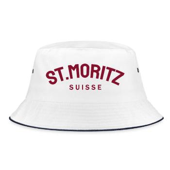 St. Moritz - Suisse - Schweiz - Swiss - Bucket Hat - Weiß/Navy - Vorne
