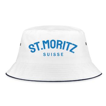 St. Moritz - Suisse - Schweiz - Swiss - Bucket Hat - Weiß/Navy - Vorne