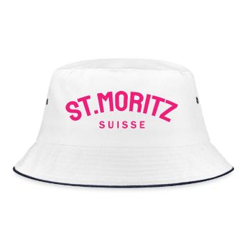 St. Moritz - Suisse - Schweiz - Swiss - Bucket Hat - Weiß/Navy - Vorne