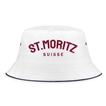 St. Moritz - Suisse - Schweiz - Swiss - Bucket Hat - Weiß/Navy - Vorne