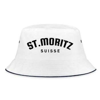 St. Moritz - Suisse - Schweiz - Swiss - Bucket Hat - Weiß/Navy - Vorne