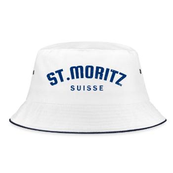 St. Moritz - Suisse - Schweiz - Swiss - Bucket Hat - Weiß/Navy - Vorne