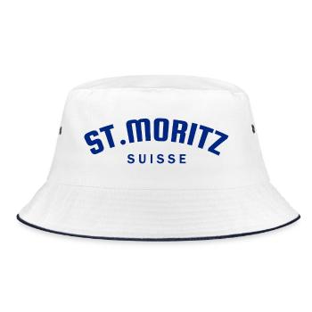 St. Moritz - Suisse - Schweiz - Swiss - Bucket Hat - Weiß/Navy - Vorne