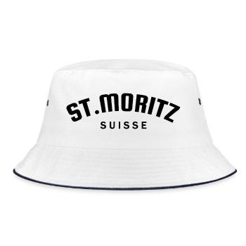 St. Moritz - Suisse - Schweiz - Swiss - Bucket Hat - Weiß/Navy - Vorne