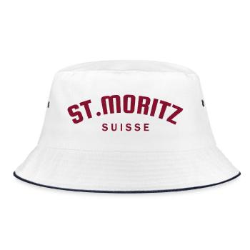 St. Moritz - Suisse - Schweiz - Swiss - Bucket Hat - Weiß/Navy - Vorne